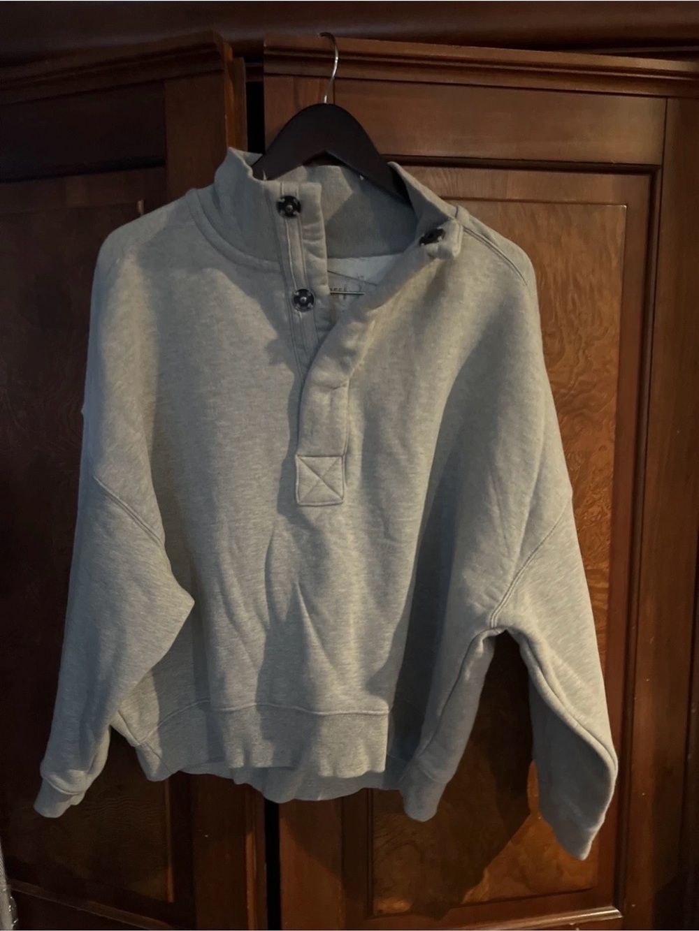 Free people We The Free timeless cotton blend pullover henley Heather grey